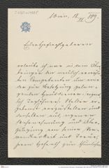 k.k. naturhistorisches Hofmuseum, Intendanzakten 1885-1896 (Hauer), Aktenzahl Z.430.a/1889, Seite 1